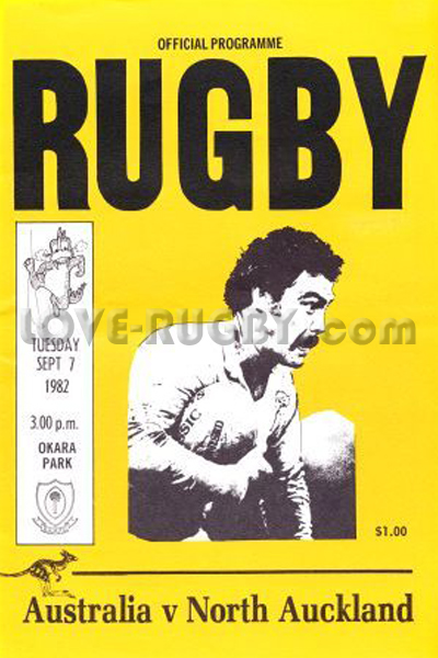 1982 North Auckland v Australia  Rugby Programme